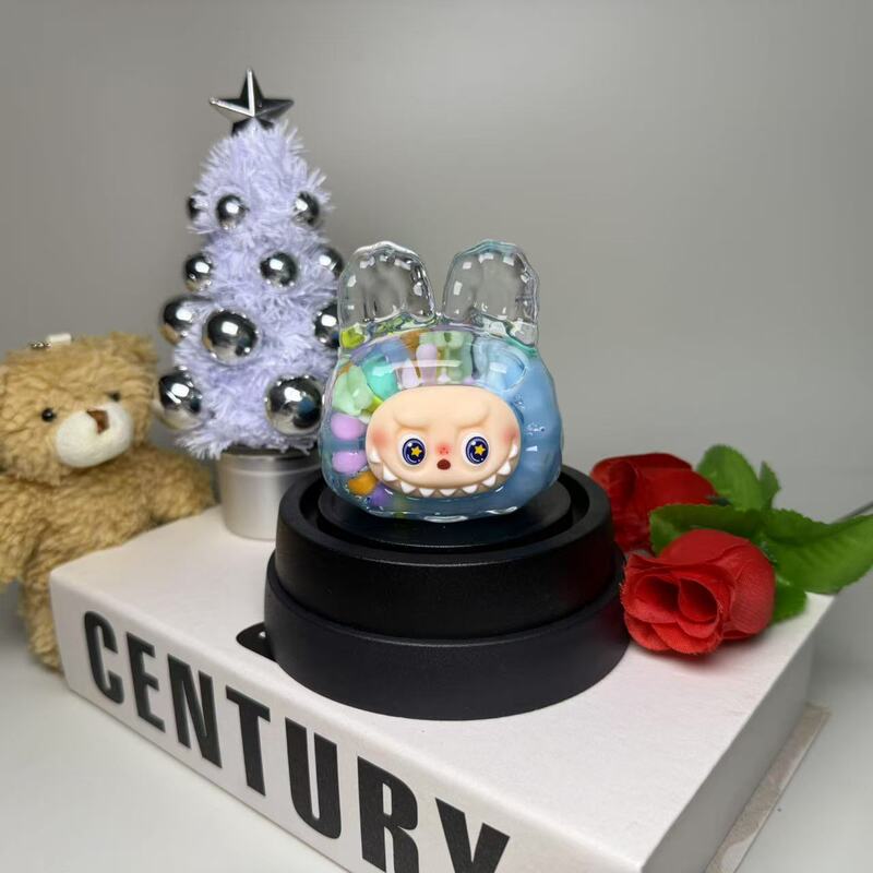 新款卡通拉布布流沙摆件创意入油公仔流沙瓶桌面办公摆件批发|undefined
