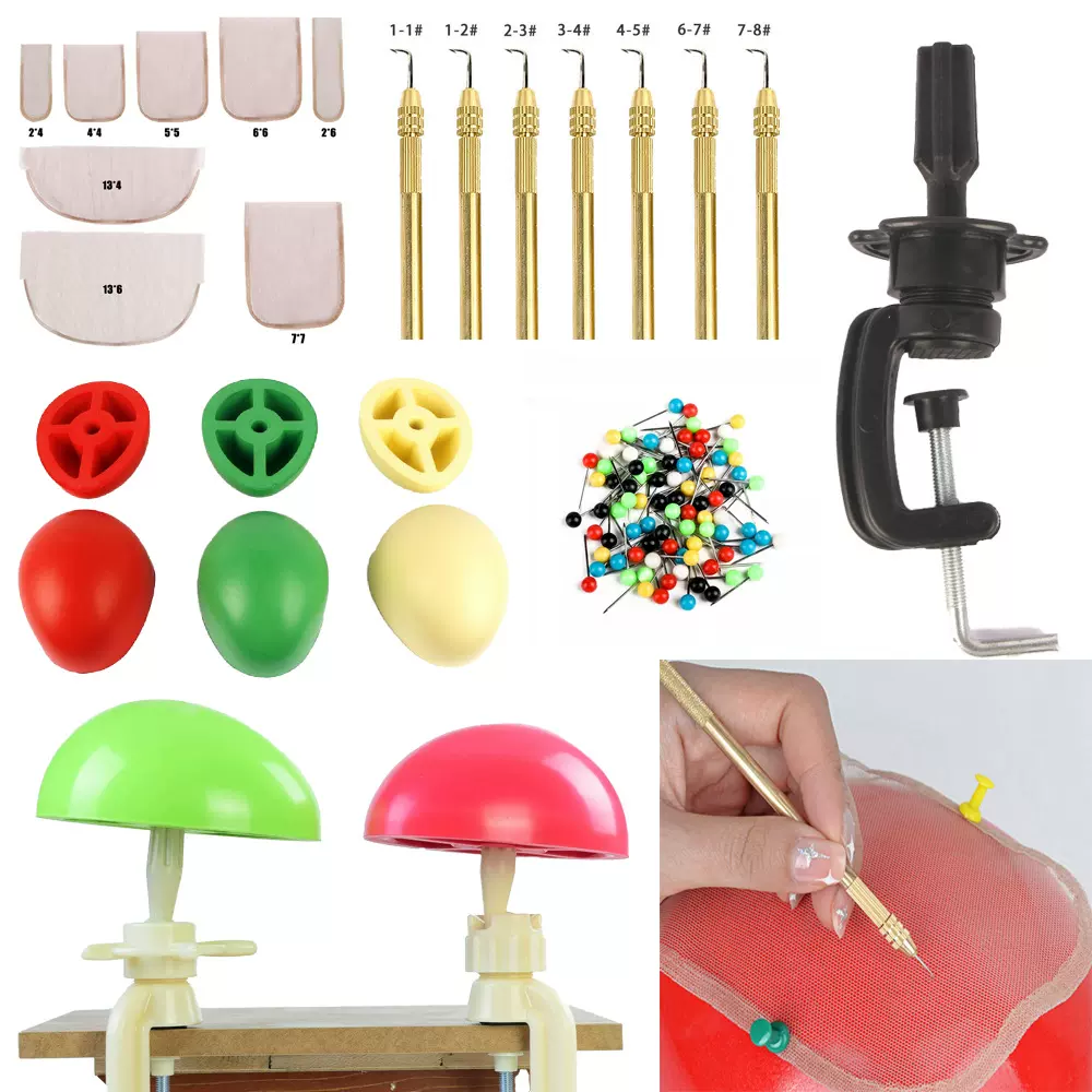 手工钩织发块组合制作假发发块需要用的发块网底钩针钩针手柄半头