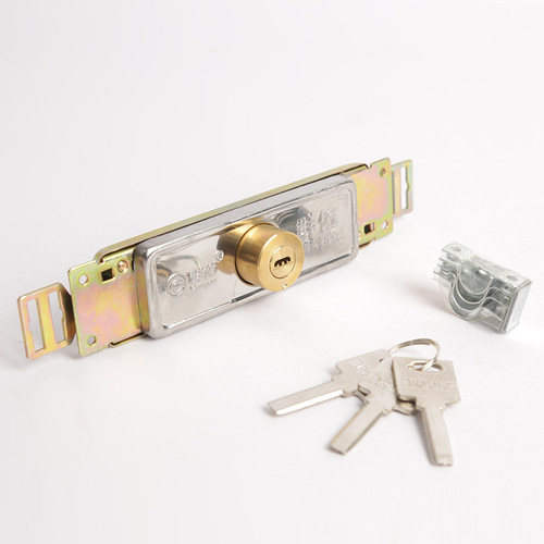 Manufacturer wholesale rolling door lock, full copper lock core crescent moon center opening cross anti-theft door lock set bottom rolling shutter lock