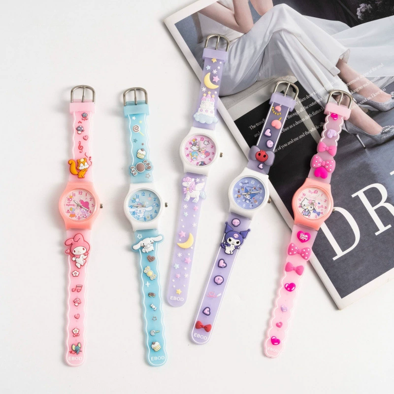 Новый мультфильм Sanrio Kurome Cinnamon Dog 3D ремешок силиконовый ремешок часы детские часы производитель оптовая продажа