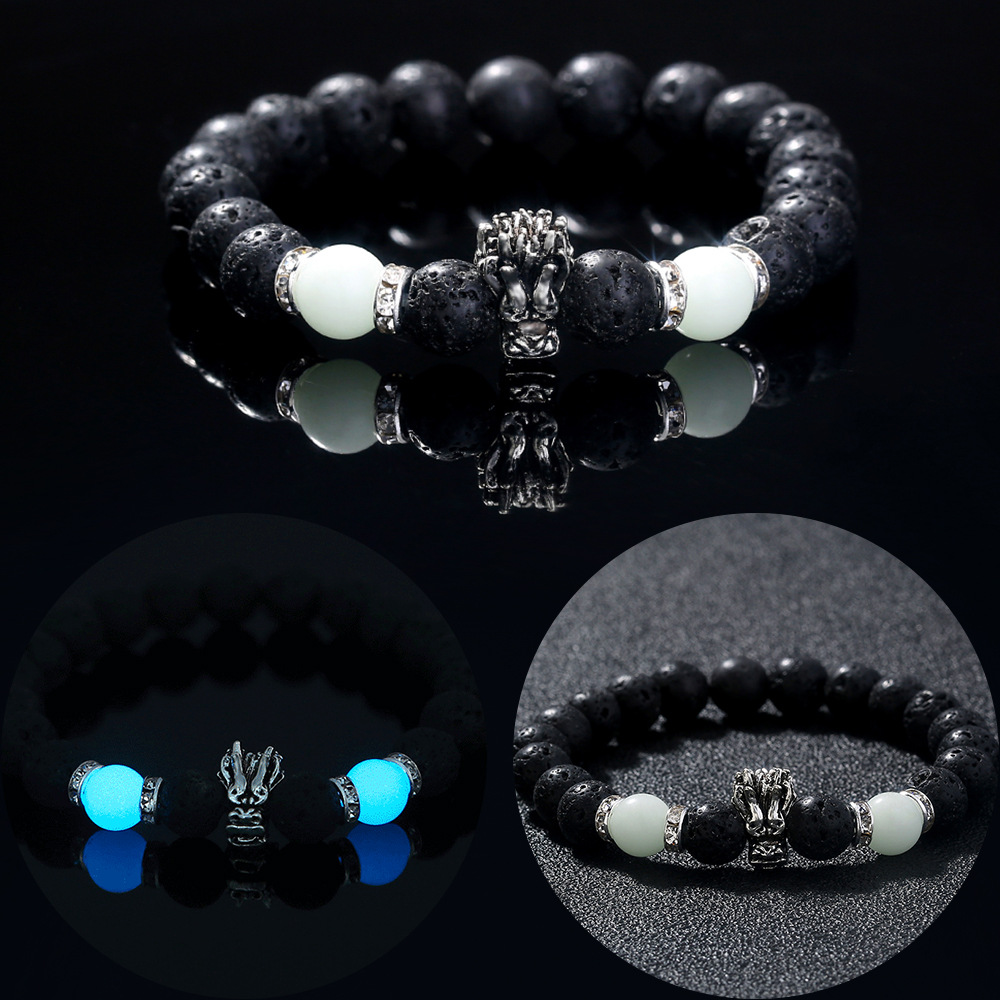Bracelet de perles lotus phosphorescent brillant dans le noir_voghion.com