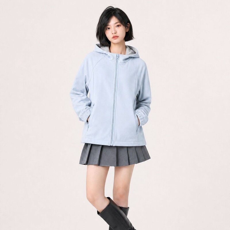 Autumn and winter versatile outdoor softshell jacket with hood, women's windproof and waterproof loose casual jacket