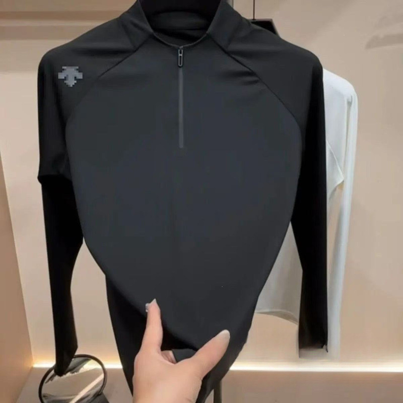 DST26 new autumn long-sleeved zippered men's base layer T-shirt, casual, fashionable, versatile, sporty, with a stand-up collar, wholesale DST26 new autumn long-sleeved zippered men's base layer T-shirt, casual, fashionable, versatile, sporty, with a stand-up collar, wholesale