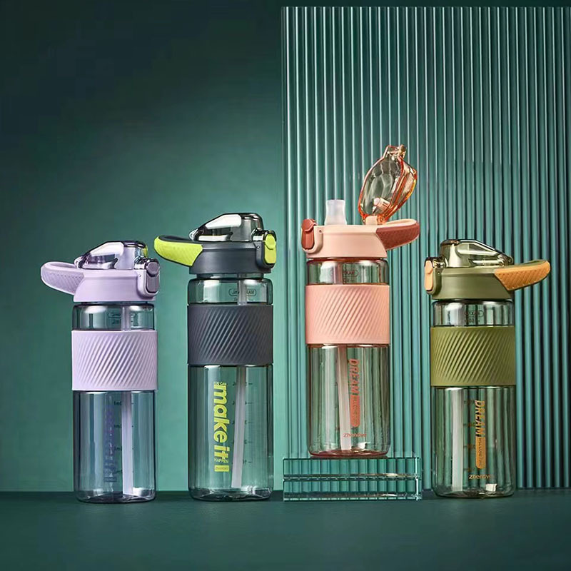 New trendy straw cup for adults, pregnant women, and students—unisex design, perfect for sports, made from durable plastic with heat-resistant, easy-to-read markings.