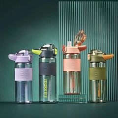 New trendy straw cup for adults, pregnant women, and students—unisex design, perfect for sports, made from durable plastic with heat-resistant, easy-to-read markings.