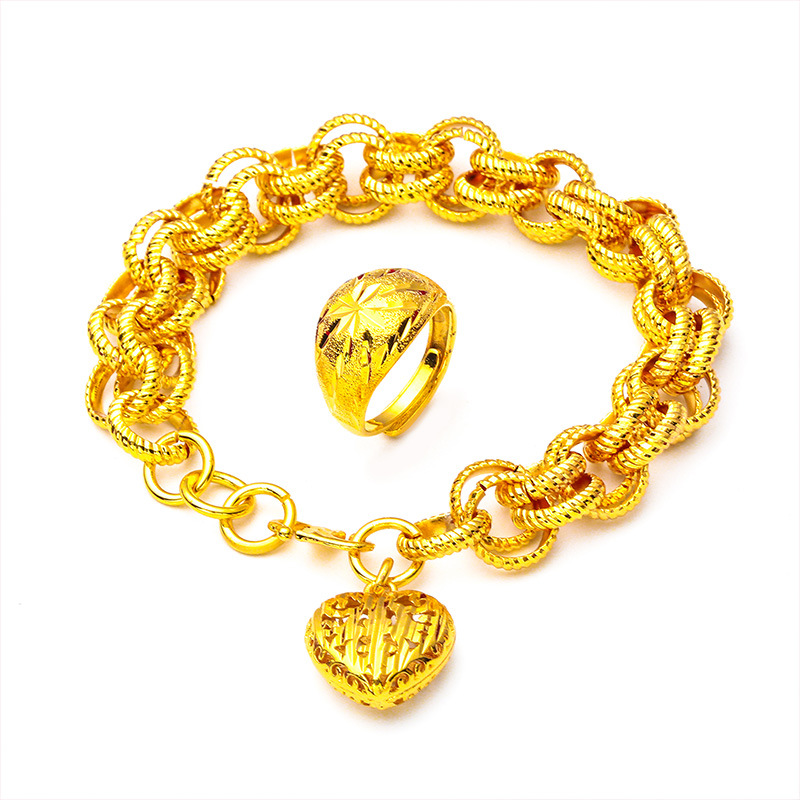 Joyas unisex Moda oro moda oro pulsera joyería anillo amor pulsera anillo_voghion.com