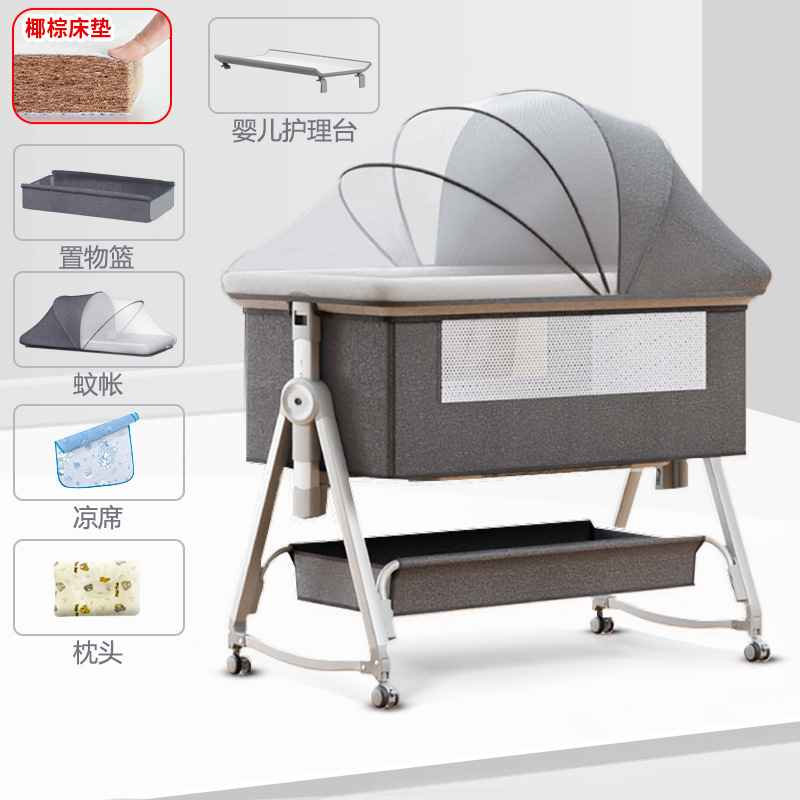 Cuna móvil Cuna portátil Cuna para bebé Cama plegable multifuncional bb Cama grande de costura para niños recién nacidos
