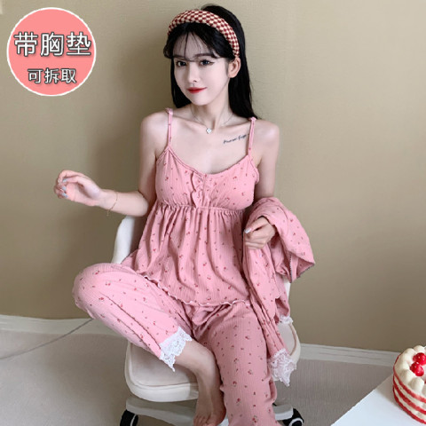 F 3피스 브라 패드 세트 A666 팥앙금 핑크 플라워