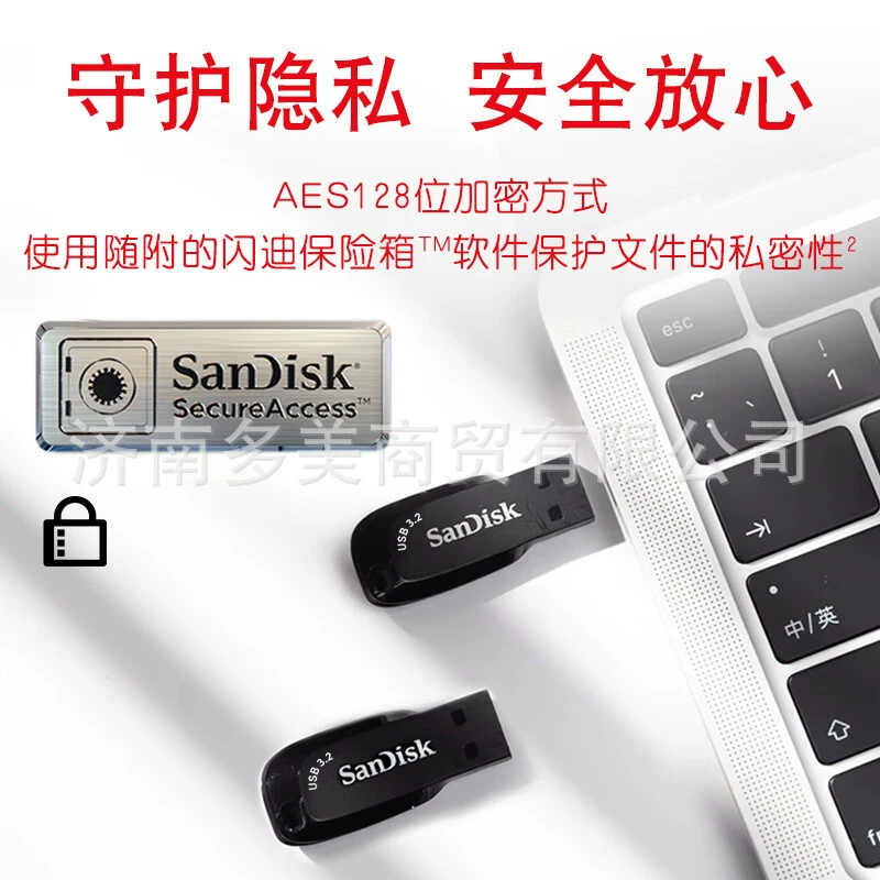 USB флеш-накопитель (SanDisk) совместимый CZ410, USB 3.2, 32/64/128/256 ГБ, 100 МБ/с