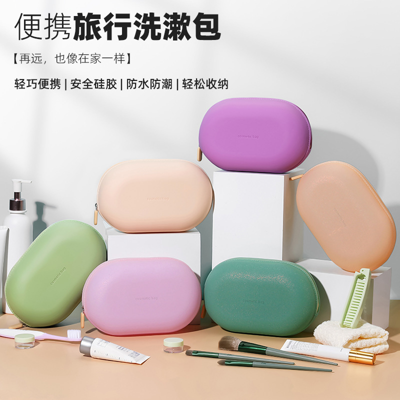 Bolsa de lavado de silicona impermeable bolsa de maquillaje portátil de gran capacidad bolsa de viaje de negocios bolsa de almacenamiento linda bolsa de almacenamiento