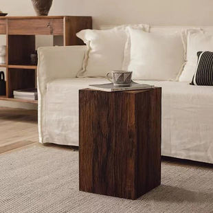 Zen Wooden Pier Base Quiet Wind Pier Ornaments Square Log Stump Wooden Stump Tea Table Flower Stand Solid Stool
