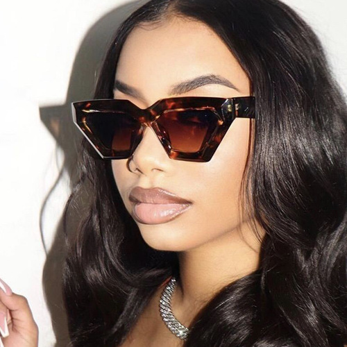 Triangular cat-eye irregular sunglasses  new personalized European and American cross-border sunglasses hip-hop street style sunglasses