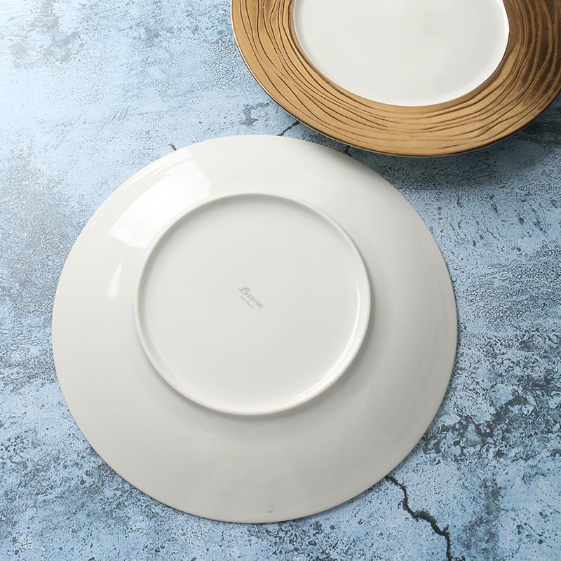 [Una marca de producto único final de Torre] Serie de lujo placa de oro local [Nueva porcelana de Hueso] placa occidental hueso nuevo