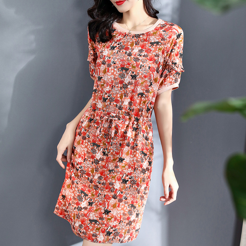 (Mới) Mã B5642 Giá 2400K: Váy Đầm Liền Thân Nữ Shdc Ngắn Tay Hàng Mùa Hè Họa Tiết Hoa Thời Trang Nữ Chất Liệu Lụa Tơ Tằm G05, (Miễn Phí Vận Chuyển Toàn Quốc). Sản Phẩm Mới