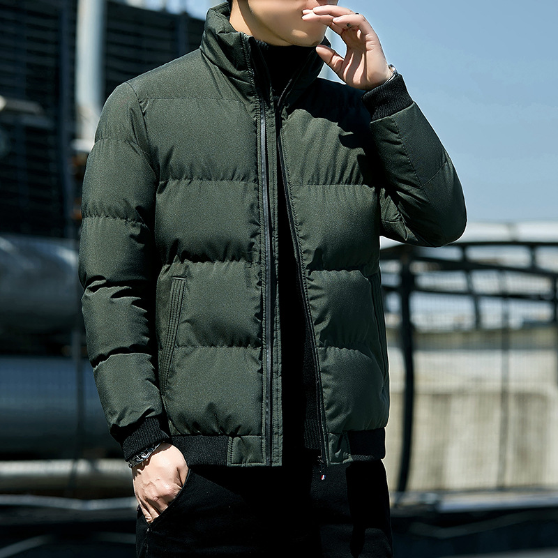 2022 nuevo abrigo de algodón acolchado para hombres de invierno engrosado más tamaño seguridad Tigre cabeza collar de pie abrigo de algodón acolchado abajo abrigo ligero al por mayor