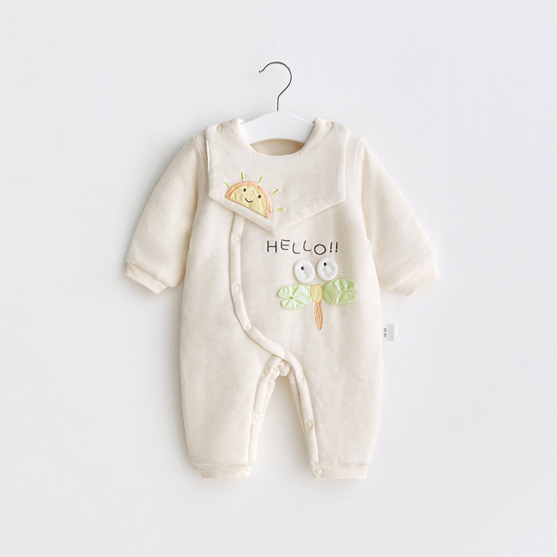 Ropa de bebé recién nacido Primavera, Otoño e Invierno para hombres y mujeres Salida de algodón fino mameluco acolchado traje de bebé recién nacido mono