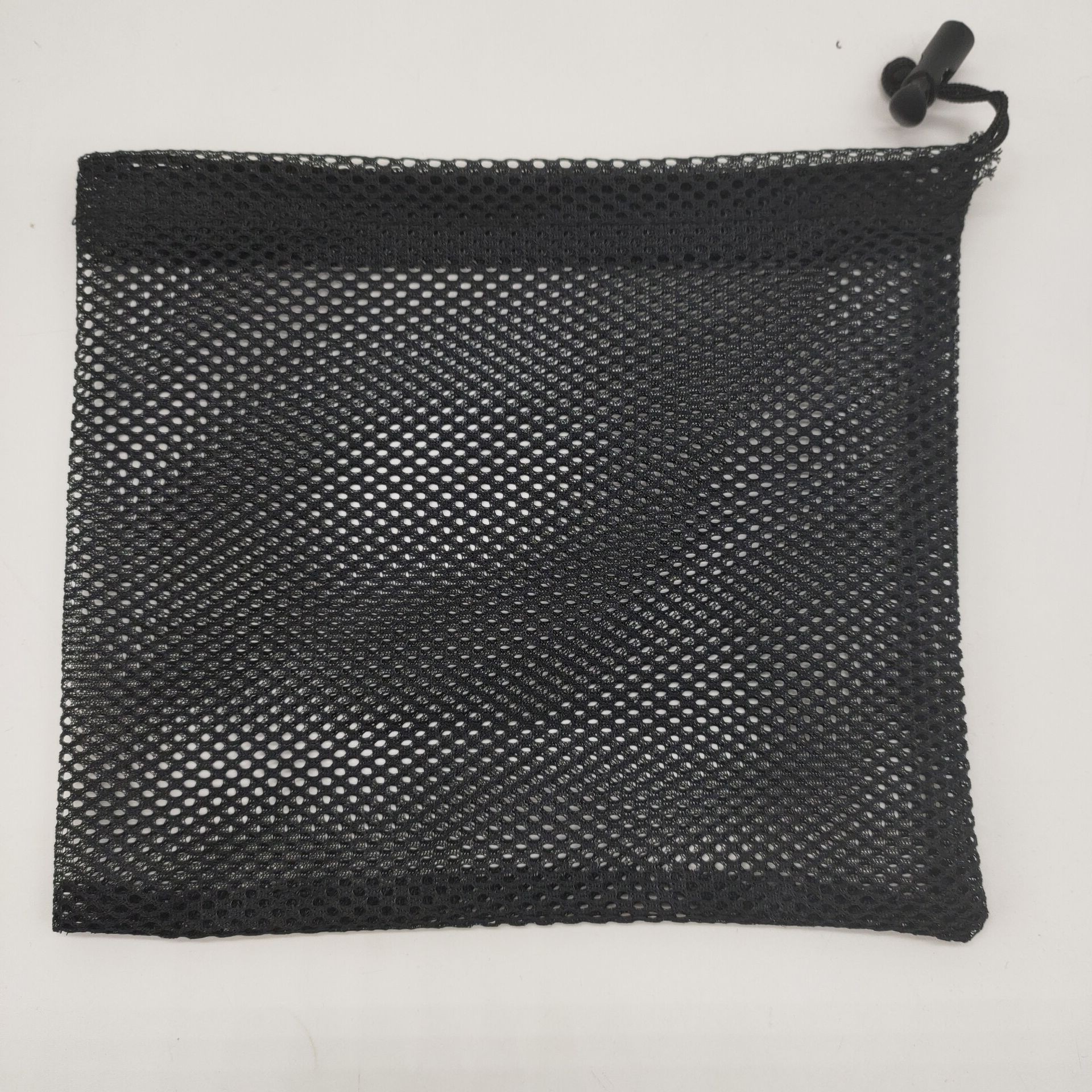 黑色网眼束口袋 涤纶收纳袋 网袋抽绳可贴标|ru
