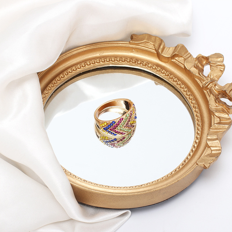 7g Weight Women'S Gender Gold, Silver Color Wholesale Jewelry Color Rhinestone Ring Nihaojewelry 3