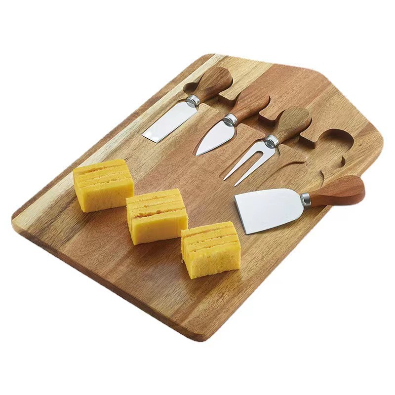 Tabla de cortar de madera Acacia filete hornear pan tablero cocido palet queso Queso plato fruta tabla de cortar