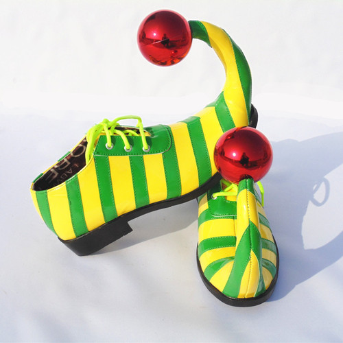 Jazz dance clown Cosplay shoes for boys kids adult Funny Joker Magic Performance Adult and Children Round Headed Puppet Joker Shoes