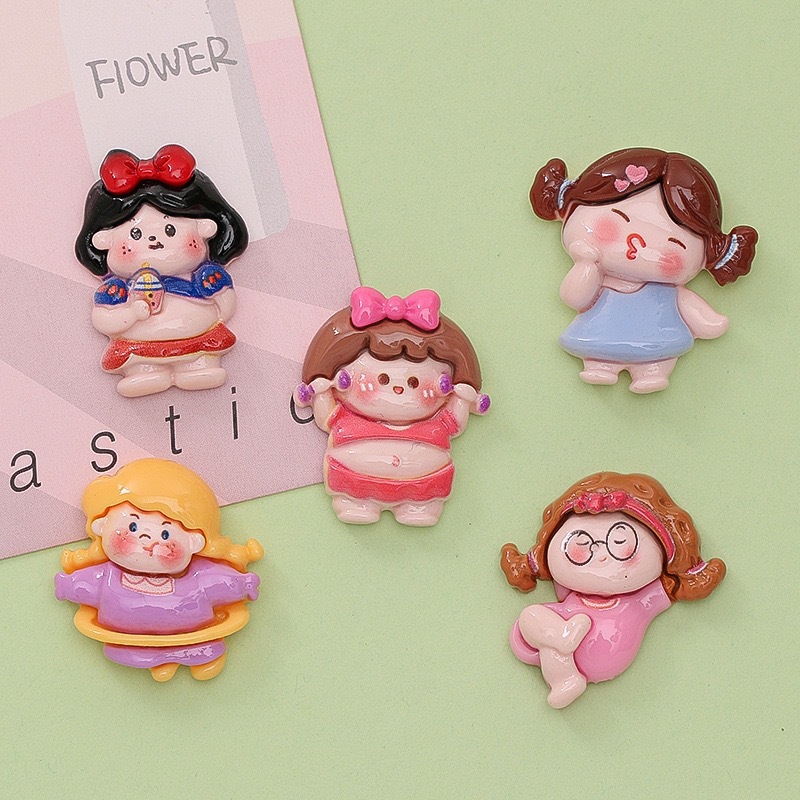 Venta directa de fábrica linda chica resina accesorios bailando chica crema pegamento DIY teléfono caso accesorios para el cabello material al por mayor