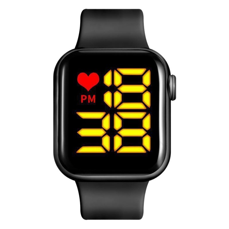 Moda Comercio exterior LED luz amarilla luz blanca YI reloj electrónico impermeable cuadrado botón digital pareja estudiante reloj infantil