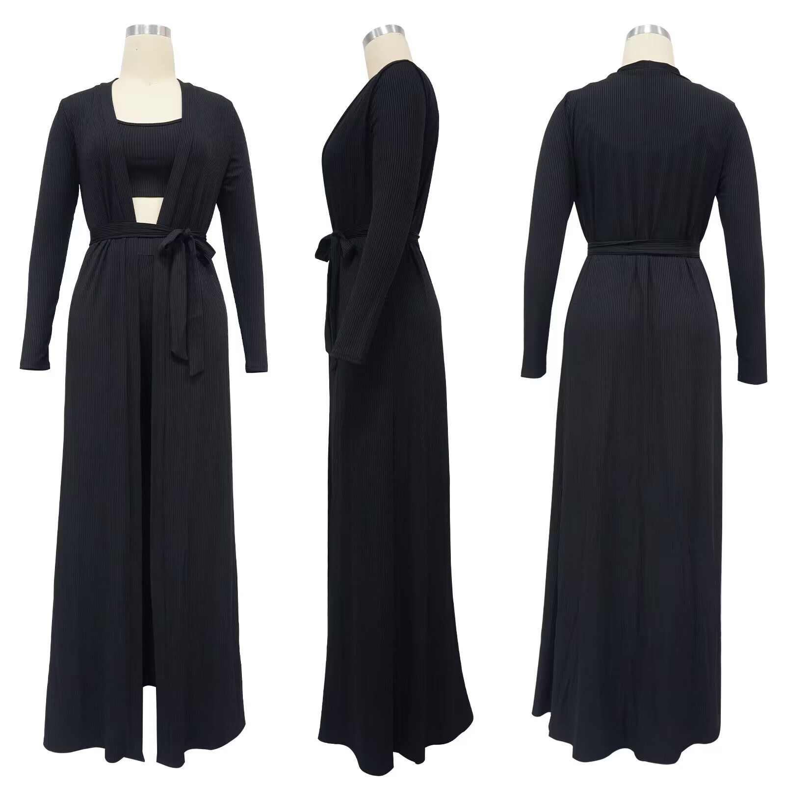 Vacances Selfies Femmes Style Simple Vêtement De Rue Couleur Unie Spandex Polyester Tricot Ensemble Coordonné De Pantalon Ensembles De Pantalons display picture 13