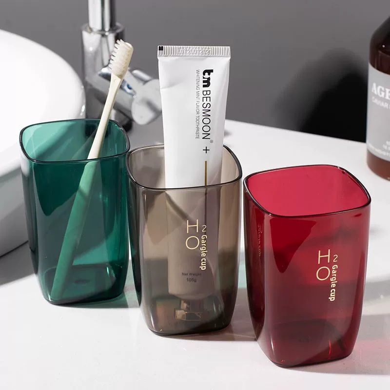 Чашка для чистки зубов и полоскания рта для пар, зубная щетка для семьи из трех человек, прозрачный пластиковый бытовой зубной щетка, устойчивый к плесени, свадебный набор