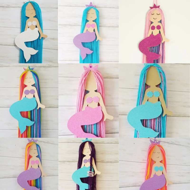 Ins Новая тема русалки свет роскошные украшения для вечеринок ручной тканый кулон с кисточками детская заколка для волос украшения для волос с лентой