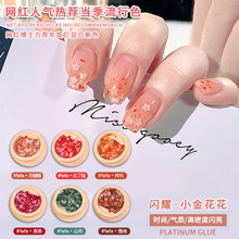 小金花甲油胶2025年新款春田花花胶罐装夏天小花光疗胶美甲店专用