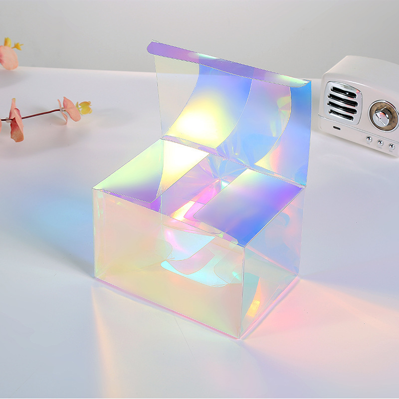 定 制PET幻彩塑料包装盒  PVC镭射透明彩色糖果礼品包装盒定 做