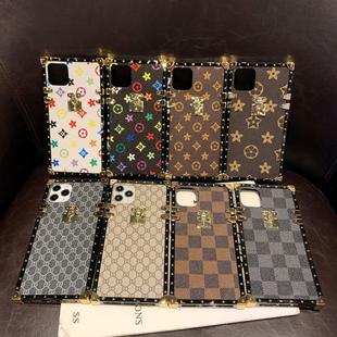 Foreign Trade Suitable for Apple 16Promax Plaid Square Mobile Phone Case iPhone15 Old Flower Chessboard Mobile Phone Case