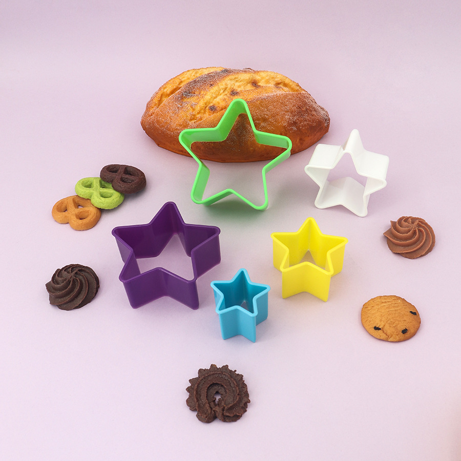 Suministro directo de fábrica amor estrella de cinco puntas ronda cuadrado fruta corte cocina hornear decoración nueva figura geométrica