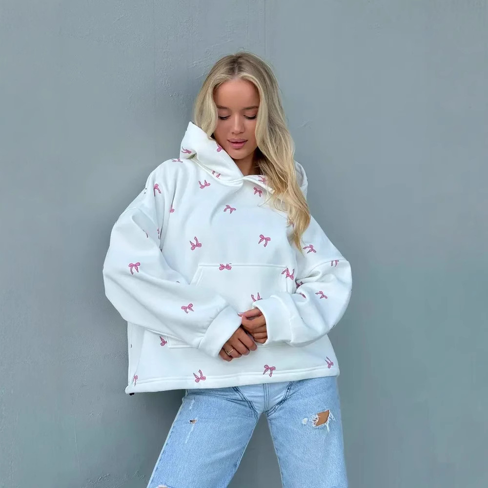 Vintage-Inspired Plus Size Blouse – Flowy Oversized Shirt With Sweet Cherry & Butterfly Print, Comfortable Polyester Top For Women_ecoleips.com