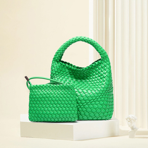 Unique Design Woven Handbag Vegetable Basket Fashion Trend Shoulder Crossbody Bag Summer New Versatile Mother and Daughter Bags