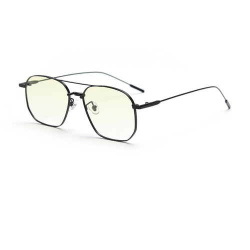 D010 New Personality Flat Sunglasses with Double Bridge Polarized Brown Sunglasses for Women, Instagram Influencer Large Frame Retro Frog Glasses for Men