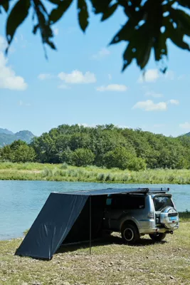 Avtomobil yan çətirləri — vinyl canopy camping tent - aluminum-box-with-light-without-window-front-cloth-1-side-cloth-1-1625