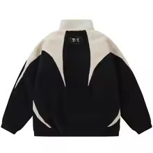 冬の中性風ヒップホップの衝突色は羊の小毛のパーカーのコートをつなぎ合わせます。|undefined