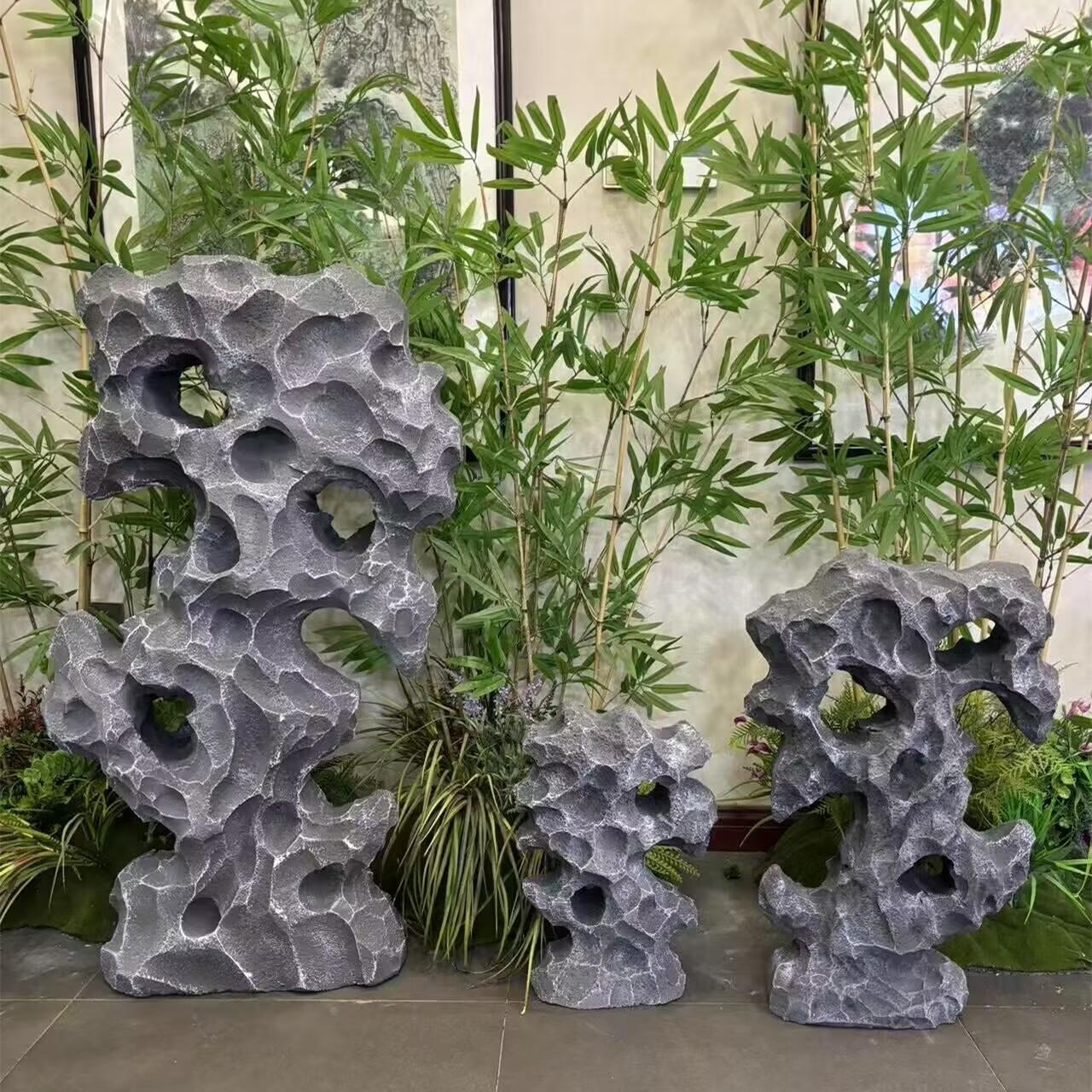 仿真太湖石古风装饰假山造景组合泡沫石影视婚礼橱窗美陈表演道具