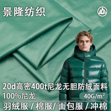 20d400t羽绒服尼龙面料无胆防绒防水透气棉衣服锦纶尼丝纺布料匹