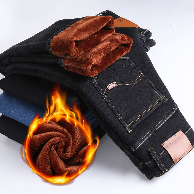 2026 Autumn/Winter Fleece-Lined Men's Jeans, Straight-Leg, Thick, Loose Fit, Large Size, Business Style, Youth Men's Fashion, Export Clothing 2026 Autumn/Winter Fleece-Lined Men's Jeans, Straight-Leg, Thick, Loose Fit, Large Size, Business Style, Youth Men's Fashion, Export Clothing