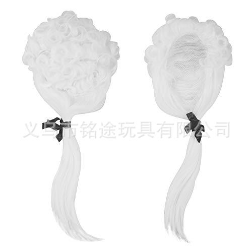 Carnaval divertido caballero americano abogado blanco juez peluca fiesta de baile festivo asesino cos peluca