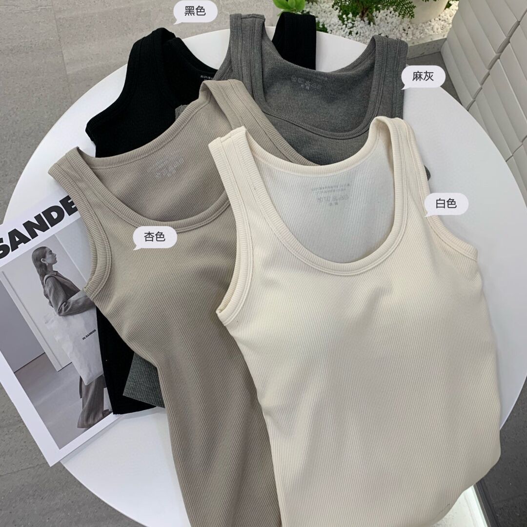 8790 spring camisole with chest pad women's inner wear slim bottoming outer wear sleeveless beauty back one-piece Cup top