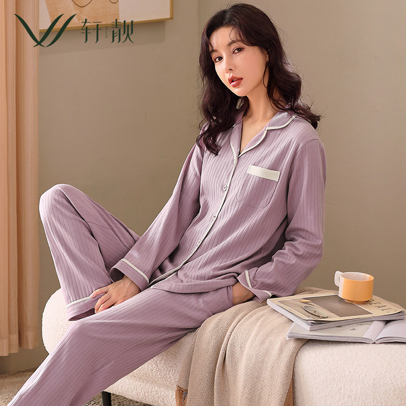 Pijamas de las mujeres la primavera y el otoño 100% algodón manga larga 2023 nuevo desgaste casero al aire libre más tamaño traje