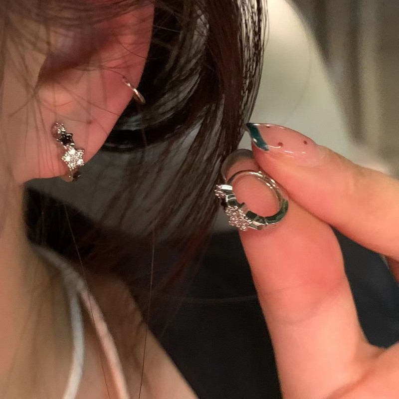 軽豪華高級百合ファッション冷淡風耳輪イヤリングins風潮小衆気質デザイン感ピアスイヤリング|undefined