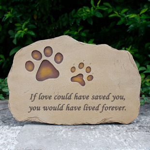 Cross-border Explosions Dog Square Two-typesetting Pet Tombstone Garden Courtyard Ornaments Resin Crafts
