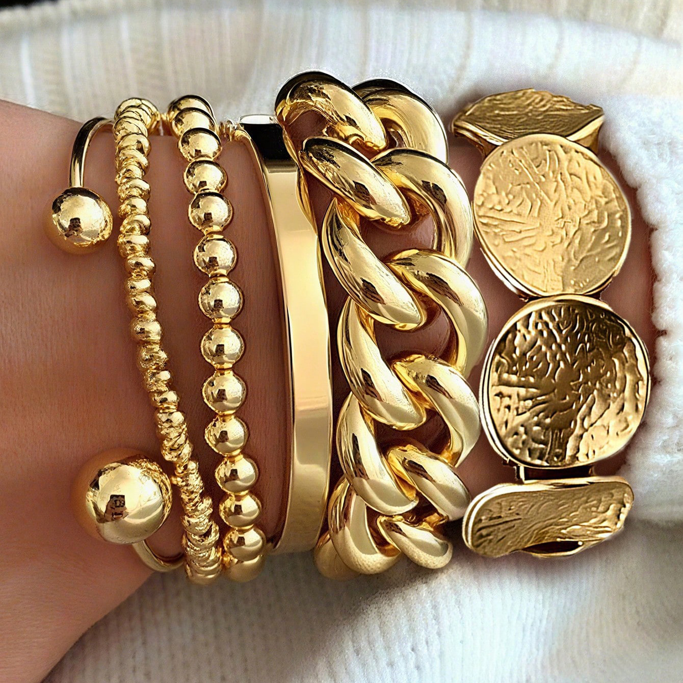 Europa y los Estados Unidos venta cruzada espejo abierto amplio borde pulsera personalidad exagerada pulsera brillante pulsera acrílica