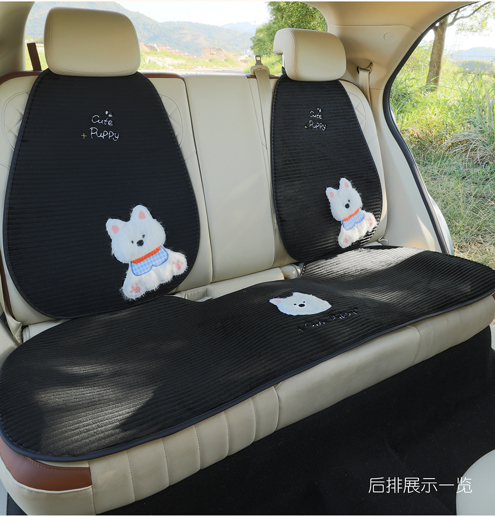 New Car Seat Cushion Winter Plush Cute Car Seat Cushion Advanced Warm Thickened Cartoon Car Seat Cover