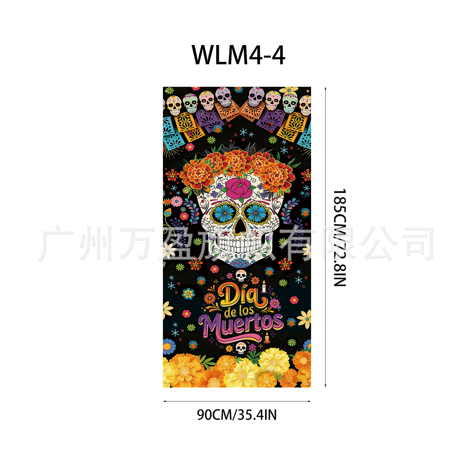 Pancarta Decorativa para Puerta de Poliéster para Día de los Muertos y Fiestas