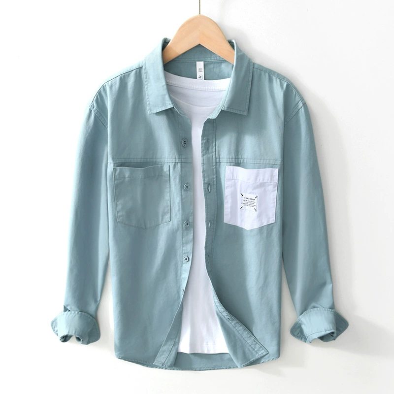 9027 свежая художественная рубашка в японском стиле в тон, молодежная Повседневная хлопковая рубашка с длинными рукавами, куртка, цельная доставка